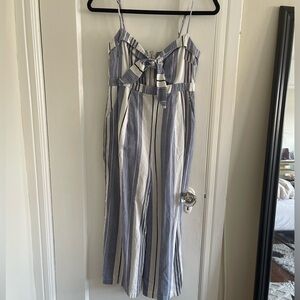 Cut out striped jumpsuit